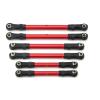 Compatible with Traxxas for Hoss for Slash for Rustler 4WD RC Car Upgrade Parts Adjustable Front Rear Pull Rod Link Tie Rod Steering Rod RC Tie Link Rods(Red) view 1