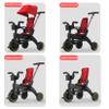 Black,JIYIAN Children's Folding Tricycle Multifunction Three Wheels W/Removable Push Handle,Canopy,Safety Harness,Storage Hanging Bag,Bike for Toddlers view 2
