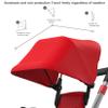 Black,JIYIAN Children's Folding Tricycle Multifunction Three Wheels W/Removable Push Handle,Canopy,Safety Harness,Storage Hanging Bag,Bike for Toddlers view 4
