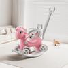 Runboll 4 in 1 Rocking Horse for Toddlers, Baby Rocking Toy with Push Handle, Backrest & Detachable Balance Board, Riding Horse Toy for Baby Girl and Boy, 1-3 Years Old Kids Riding Birthday view 1