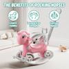 Runboll 4 in 1 Rocking Horse for Toddlers, Baby Rocking Toy with Push Handle, Backrest & Detachable Balance Board, Riding Horse Toy for Baby Girl and Boy, 1-3 Years Old Kids Riding Birthday view 4