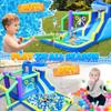 10-in-1 Bounce House, Inflatable Water Slide w/Splash Pool, Jump Area, Climbing Wall,Basketball, Football, Ball Shootings, 450W Air Blower, 13.3x11.3FT Bouncer Castle for Kids Backyard Indoor Outdoor view 3
