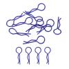 MECCANIXITY 10 Pcs 30-Degree Angle RC Body Clips Bent Springy R Pins 35x1.5x13mm for All 1/6 1/8 Scale Model RC Car Crawler Truck,Shell Replacement Parts(Blue) view 1
