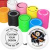 200-1000 Custom Plastic Poker Chips, Full Color Double-Sided Printed Drink Tokens, Customize Images/Logo/Text - 9 Vibrant Colors with Storage Case, Custom Tokens for Bar, Party, Events (White) view 1