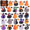 24 Pcs Halloween Rubber Ducks with Bag, Assorted Duckies in Skeleton Pumpkin Witch Ghost Vampire Styles, Bulk Party Favors Basket Stuffers, Bath Toys, Exchange Gifts for Girls Boys view 1