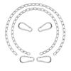 2 Pack 44in Hanging Swing Chain with 4 Carabiners, 660LB Capacity Hanging Kits Heavy Duty Hanging Chair Hardware for Hammock Swing Hanging Chair Punching Bags Sandbag Indoor Outdoor Yoga Gym (Silver) view 1