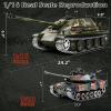 1/16 RC Tank, Heng Long German Jagdpanther Army Toy with Smoke, Sound, Light, 2.4G Remote Control Tank That Shoots with Upgraded Metal Tracks, Idler and Sprocket Wheel, Steel Gearbox, Two Batteries view 2