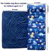 Toddler Nap Mat with Pillow and Fleece Blanket,Ultra Soft Portable Slumber Bags for Girls,Kids Sleeping Bags with Rollup Design, Perfect for Preschool,Daycare,Kindergarten,-Dinosaur view 2