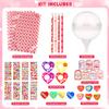 28 Pack Valentines Day Gifts for Kids Classroom  Giant Lollipop Stationery Sets with Valentine Cards, Pencils, Erasers, Stickers, Rulers & Sharpeners, Cute Non-Candy School Exchange Party Favors view 4