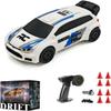 Aetheria 1/43 RC Drift Racing Car, 4WD Fully Proportional Mini Electric Race Vehicle with LED Lights Remote Control High Speed Car for Adult Outdoor - Ready to Run (White Blue) view 1