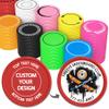 200-1000 Custom Plastic Poker Chips, Full Color Double-Sided Printed Drink Tokens, Customize Images/Logo/Text - 9 Vibrant Colors with Storage Case, Custom Tokens for Bar, Party, Events (Red) view 1