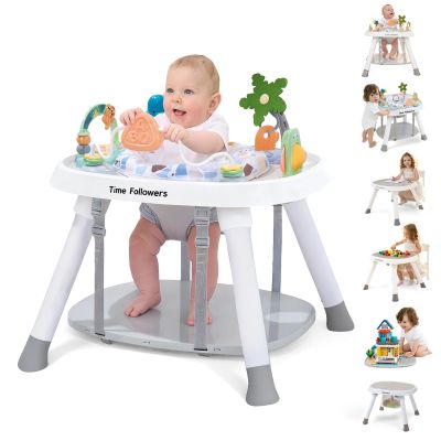 Time Followers 6-in-1 Baby Activity Center | 4 Stage Montessori-Inspired Toys | Grow Stationary Standing Toddler Table | Jumpers & Bouncers | Must Have for Boy & Girl 6, 12, 24+ Month Old
