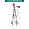 8FT Ornamental Windmill, Heavy Duty Metal Weather Vane Garden Decoration Weather Resistant Tower Outdoor Wind Spinner Farm Backyard Wind Mill for Yard and Garden, Gray & Red view 3