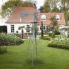 8FT Ornamental Windmill, Heavy Duty Metal Weather Vane Garden Decoration Weather Resistant Tower Outdoor Wind Spinner Farm Backyard Wind Mill for Yard and Garden, Gray & Red view 4