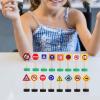 Guohetuk 16 Wooden Traffic Signs for Preschool Learning and Train Track Play, Style B view 4