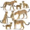 Toymany 8PCS Cheetah Figurines with Cheetah Cubs, Realistic Jungle Zoo Animals Figurines Family Set, Educational Toy Cake Toppers Christmas Birthday Gift for Kids view 1