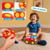 AEROQUEST Remote Control Car, 2.4G Cartoon Emergency Vehicle, RC Fire Truck Engine Toys with Lights & Music, Birthday Gifts for Toddlers, Kids, Boys & Girls 1-5 Years Old (Red) view 3