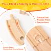 WudBudz Wooden Train Tracks 60 Piece Set, Track Expansion Accessories for Toddlers 3-5 - 100% Compatible with All Major Brands Including Thomas & Brio Wooden Railway System view 3