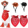 Abbylike 2 Set Western Cowboy Mini Desk Goose Outfits 7'' Magnetic Goose Statue Keychain Clothes for Table Decor(Black Brown Red) view 1