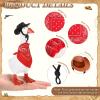 Abbylike 2 Set Western Cowboy Mini Desk Goose Outfits 7'' Magnetic Goose Statue Keychain Clothes for Table Decor(Black Brown Red) view 3