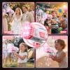 Deserthome Bubble Gun, Upgraded 125 Holes Bubble Guns for Wedding, Pink Bubble Machine for Kids Age 3 4 5 6 7 8 9 10 11 12 Year Old, Big Bubble Blower Gun with Lights, Easter Outdoor Party Favors view 4
