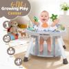 Time Followers 6-in-1 Baby Activity Center | 4 Stage Montessori-Inspired Toys | Grow Stationary Standing Toddler Table | Jumpers & Bouncers | Must Have for Boy & Girl 6, 12, 24+ Month Old (Beige) view 2