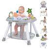 Time Followers 6-in-1 Baby Activity Center | 4 Stage Montessori-Inspired Toys | Grow Stationary Standing Toddler Table | Jumpers & Bouncers | Must Have for Boy & Girl 6, 12, 24+ Month Old (Grey) view 1