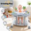 Time Followers 6-in-1 Baby Activity Center | 4 Stage Montessori-Inspired Toys | Grow Stationary Standing Toddler Table | Jumpers & Bouncers | Must Have for Boy & Girl 6, 12, 24+ Month Old (Grey) view 2