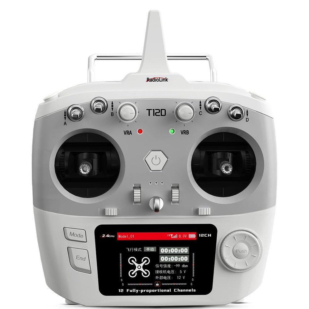 12ch Fully-proportionals Radio Controller with R16F 16Ch Receiver RadioLink T12D (Mode 2 (Left Hand Throttle))