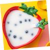 BRIGHTFUFU Strawberry Design Salad Bowl Boys and Girls Ceramic Bowl Spoon Boys and Girls Dinnerware Straw Straw Dinnerware view 2