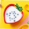 BRIGHTFUFU Strawberry Design Salad Bowl Boys and Girls Ceramic Bowl Spoon Boys and Girls Dinnerware Straw Straw Dinnerware view 3