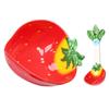 Ciieeo Boys and Girls's Strawberry Bowl Spoon Ceramic Salad Bowl Spoon Non-toxic Bpa Smooth for Boys and Girls Great for Meals Playdates view 1