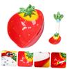 Ciieeo Boys and Girls's Strawberry Bowl Spoon Ceramic Salad Bowl Spoon Non-toxic Bpa Smooth for Boys and Girls Great for Meals Playdates view 3