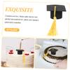 FOYTOKI 8pcs Graduation Cap Cake Toppers Tassels for Graduation Party Decorations Hat Picks for and Desserts for Celebrating Graduates view 2