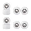 FINGERINSPIRE 8 PCS Polyurethane Fingerboard Bearing Wheels 0.29x0.18inch White Plastic Fingerboard CNC Lathed Bearing Wheels for Mini Skateboard view 1