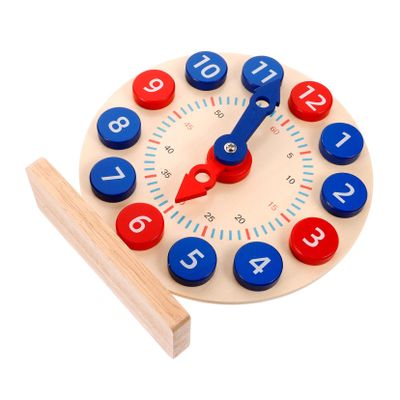 Milisten 1set Wooden Teaching Clock for Boys and Girls Learning Educational Toy for Early Cognitive Development Safe and Clock Model for Classroom and Home Use