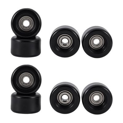 FINGERINSPIRE 8 PCS Polyurethane Fingerboard Bearing Wheels 0.29x0.18inch Black Plastic Fingerboard CNC Lathed Bearing Wheelsfor Mini Skateboard