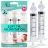 2 Pack Baby Nasal Syringe for Mucus Removal - 10ml, Soft Silicone Tip Nasal Aspirator for Baby Nose Cleaner, Sinus Rinse Syringe for Infants and Toddlers view 2