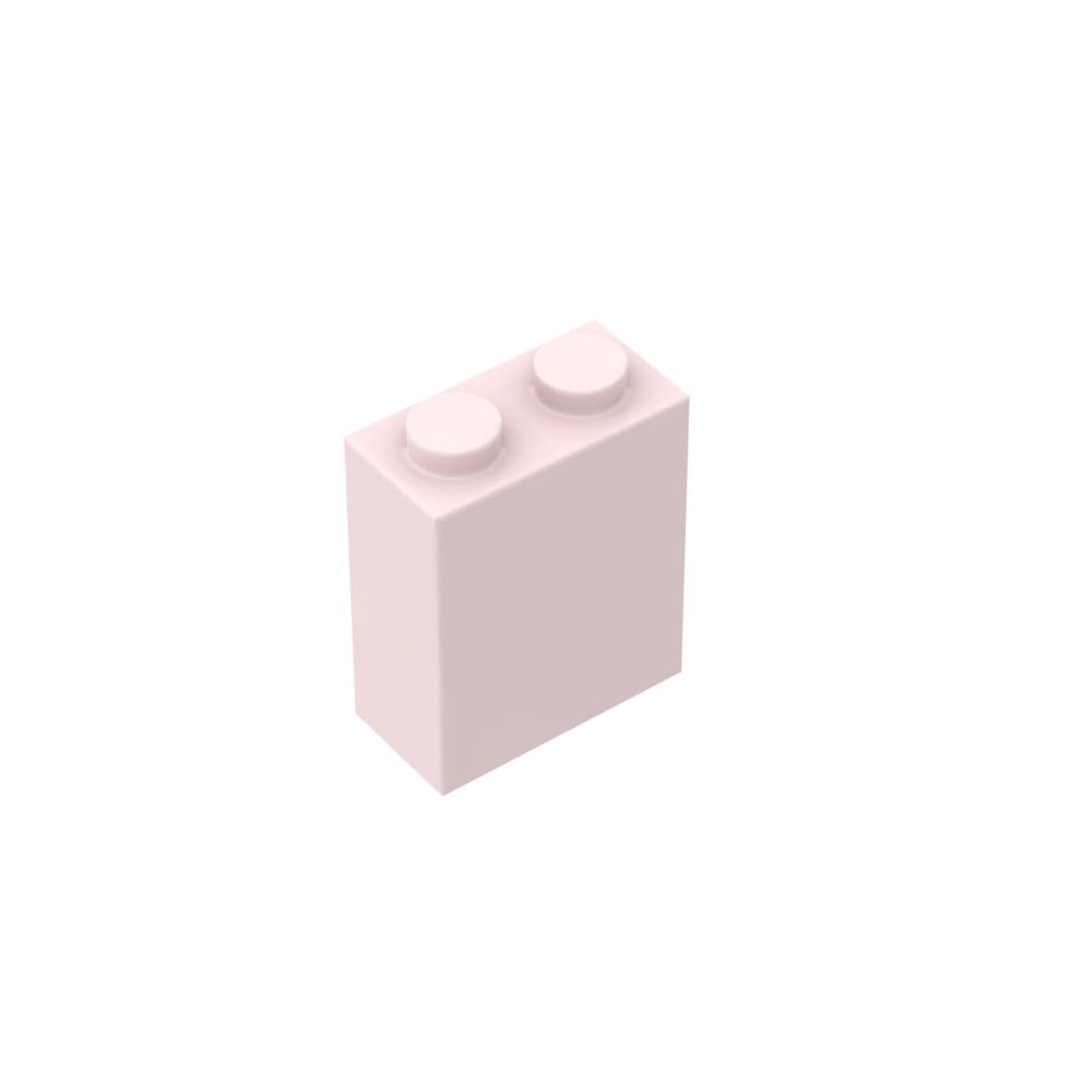 Gobricks 3245 Basic Bricks Brick 1x2x2 with Center Pin, Light Pink, 50 pcs