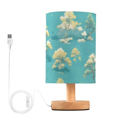 Yuiboo Green Large Trees Night Lights Nursery Night Light with USB Port for Adults Glass Table