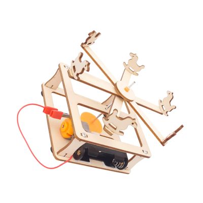 Abaodam 1 Set Merry Go Round Educational Educational Building Construction Learning Wood
