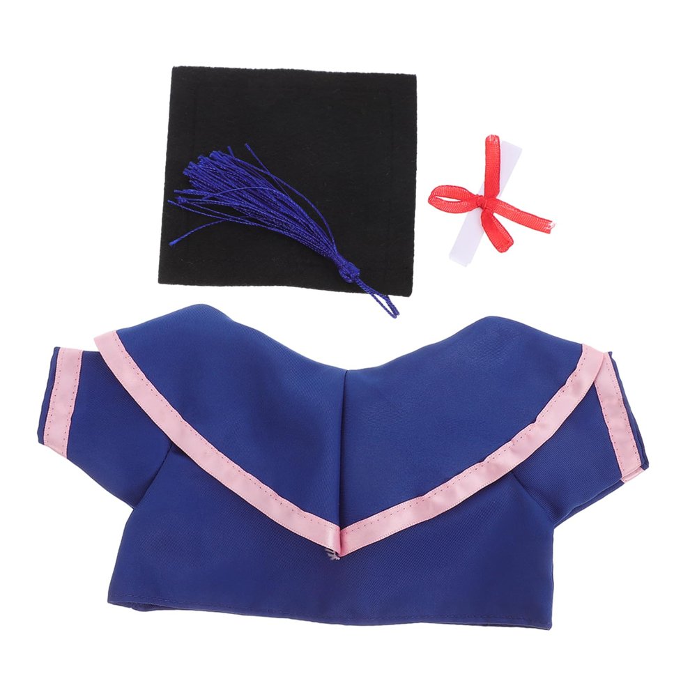 ABOOFAN 1 Set Doll Graduation Costume Has Doll Costume for Dressing Graduation Stuffed Graduation Gown Outfit Doll Graduation Bear Costume Stuffed Animal Graduation Hat Cloth Pink