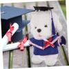 ABOOFAN 1 Set Doll Graduation Costume Has Doll Costume for Dressing Graduation Stuffed Graduation Gown Outfit Doll Graduation Bear Costume Stuffed Animal Graduation Hat Cloth Pink view 4