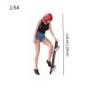 Menolana 1/64 Miniature Figure People Figure Painted Tiny People Figurine Skateboard Girl for Diorama Architectural Projects Ornament view 4
