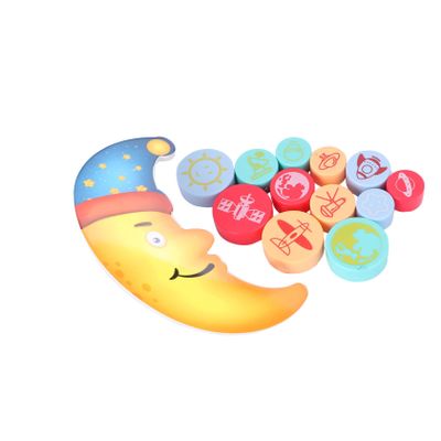 Abaodam 1set Wooden Stackable Balancing Blocks Toy for Boys and Girls Educational Stem Game for Hand-Eye Coordination and Critical Thinking Recognition and Fine Motor Skills Development
