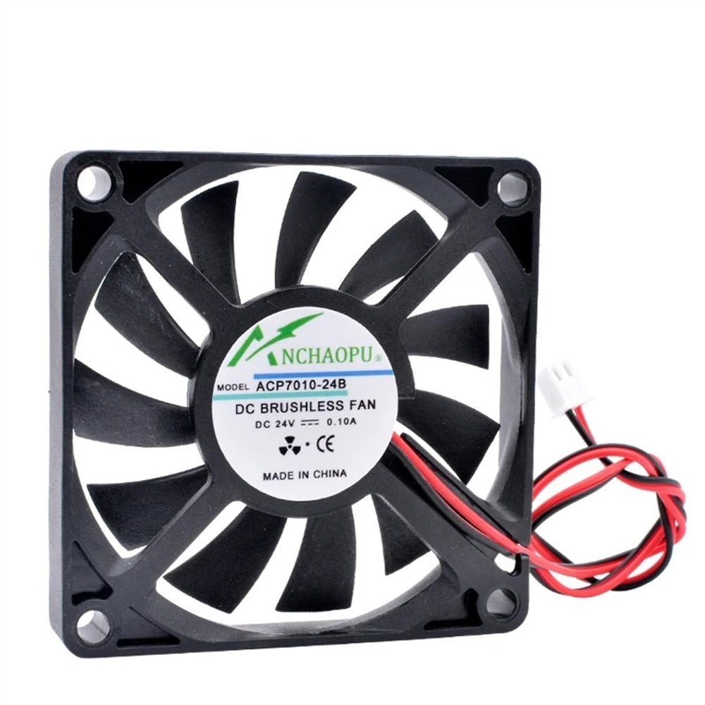 ACP7010 7cm 70mm Fan 70x70x10mm DC5V 12V 24V 2pin 2 Wires for The Cooling Fan of The Chassis Power Supply Charger Inverter(12V Sleeve)