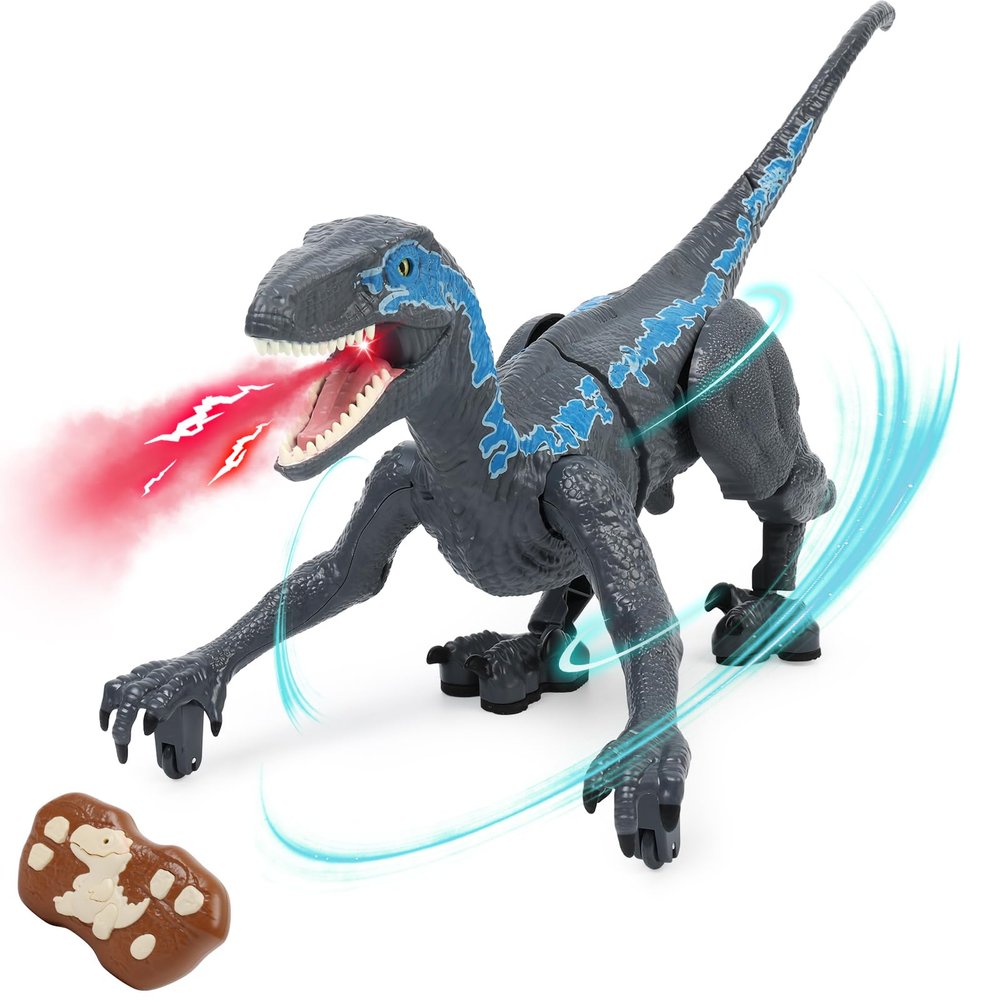 GIAT Remote Control Dinosaur - Birthday Gift for Boys 6 7 8 9 10 11 12 Years Old - Realistic Walking Dino Toy for Kids Ages 6-8 10-12, Electronic Dinosaur with Light, Roaring, Spray