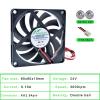 ACP8010 8cm 80mm Fan 80x80x10mm DC5V 12V 24V 2 Wires 2pin for Chassis Power Supply Charger Inverter Cooling Fan(24V Double Ball) view 2
