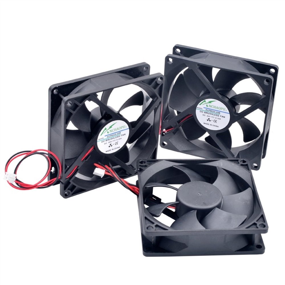 1PCS ACP9225 9cm 92mm Fan 92x92x25mm 9025 DC5V 12V 24V 2pin Cooling Fan for Chassis Power Inverter(12V 2 Ball Bearings)