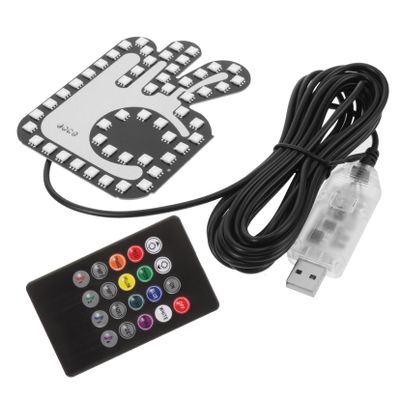 Alipis Remote Control Hand Gesture Car Light Usb Powered Finger Led Sign for Back Window Multi-functional Warning Light for Vehicle Safety and Visibility